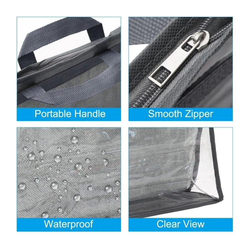 Clear Storage Hand Bag - Gray